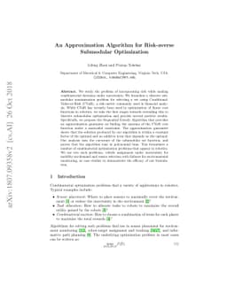 An Approximation Algorithm for Risk-averse Submodular Optimization