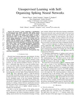 Unsupervised Learning with Self-Organizing Spiking Neural Networks