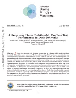 A Surprising Linear Relationship Predicts Test Performance in Deep
  Networks