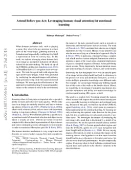 Attend Before you Act: Leveraging human visual attention for continual
  learning