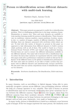 Person re-identification across different datasets with multi-task
  learning