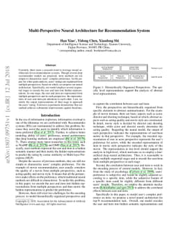 Multi-Perspective Neural Architecture for Recommendation System