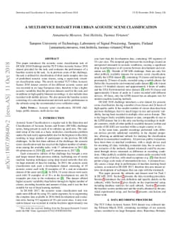 A multi-device dataset for urban acoustic scene classification