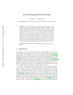 Local Orthogonal-Group Testing