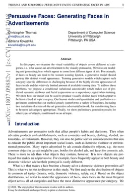 Persuasive Faces: Generating Faces in Advertisements
