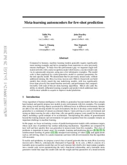 Meta-learning autoencoders for few-shot prediction