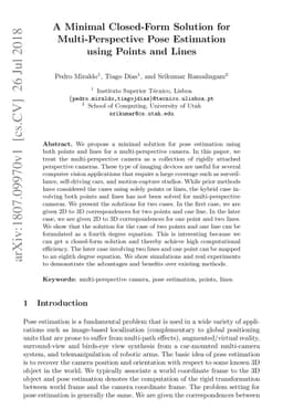 A Minimal Closed-Form Solution for Multi-Perspective Pose Estimation
  using Points and Lines