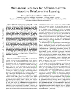 Multi-modal Feedback for Affordance-driven Interactive Reinforcement
  Learning
