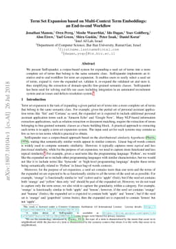 Term Set Expansion based on Multi-Context Term Embeddings: an End-to-end
  Workflow