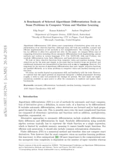 A Benchmark of Selected Algorithmic Differentiation Tools on Some
  Problems in Computer Vision and Machine Learning