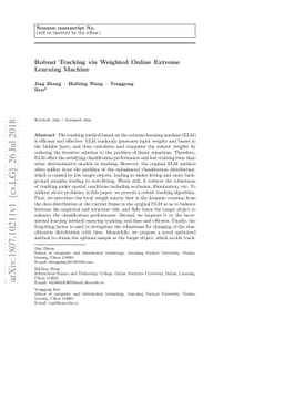 Robust Tracking via Weighted Online Extreme Learning Machine