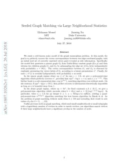 Seeded Graph Matching via Large Neighborhood Statistics