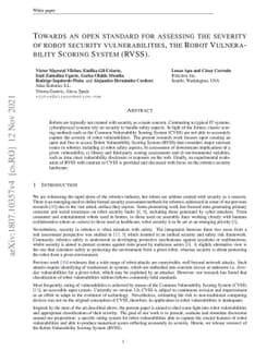 Towards an open standard for assessing the severity of robot security
  vulnerabilities, the Robot Vulnerability Scoring System (RVSS)