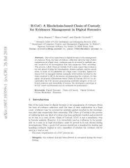 B-CoC: A Blockchain-based Chain of Custody for Evidences Management in
  Digital Forensics