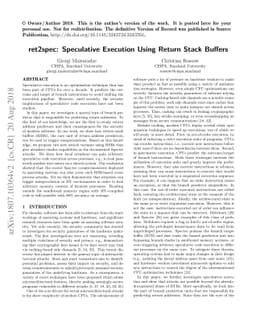 ret2spec: Speculative Execution Using Return Stack Buffers