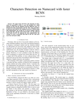 Characters Detection on Namecard with faster RCNN