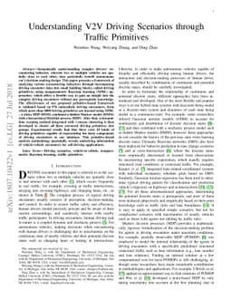 Understanding V2V Driving Scenarios through Traffic Primitives