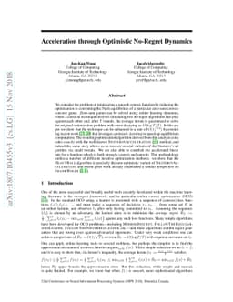 Acceleration through Optimistic No-Regret Dynamics