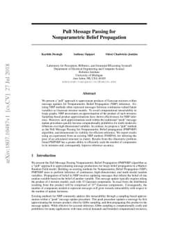 Pull Message Passing for Nonparametric Belief Propagation
