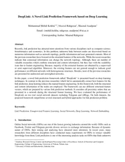 DeepLink: A Novel Link Prediction Framework based on Deep Learning