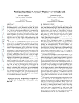 NetSpectre: Read Arbitrary Memory over Network