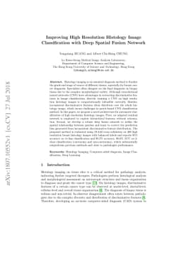 Improving High Resolution Histology Image Classification with Deep
  Spatial Fusion Network