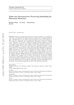 Multi-view Reconstructive Preserving Embedding for Dimension Reduction