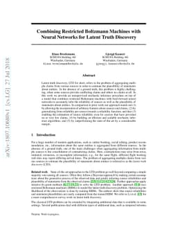 Combining Restricted Boltzmann Machines with Neural Networks for Latent
  Truth Discovery