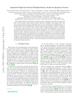 Quantized Single-Ion-Channel Hodgkin-Huxley Model for Quantum Neurons