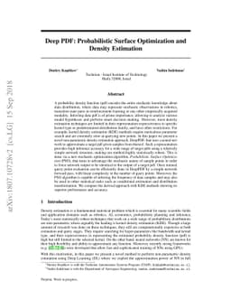 Deep PDF: Probabilistic Surface Optimization and Density Estimation