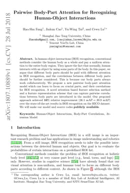 Pairwise Body-Part Attention for Recognizing Human-Object Interactions