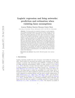 Logistic regression and Ising networks: prediction and estimation when
  violating lasso assumptions