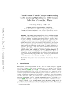 Fine-Grained Visual Categorization using Meta-Learning Optimization with
  Sample Selection of Auxiliary Data