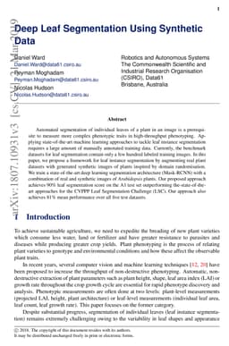 Deep Leaf Segmentation Using Synthetic Data