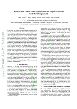 Acoustic and Textual Data Augmentation for Improved ASR of
  Code-Switching Speech