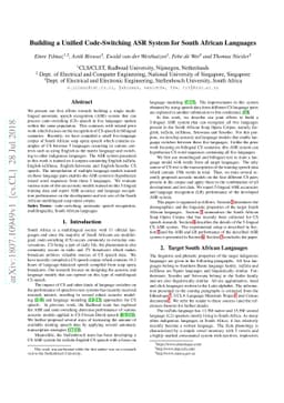 Building a Unified Code-Switching ASR System for South African Languages