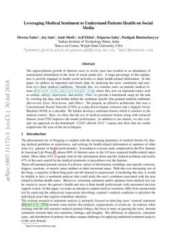 Leveraging Medical Sentiment to Understand Patients Health on Social
  Media