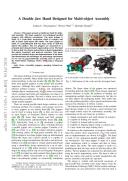 A Double Jaw Hand Designed for Multi-object Assembly