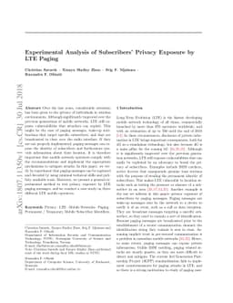 Experimental Analysis of Subscribers' Privacy Exposure by LTE Paging