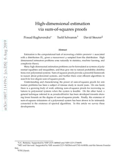 High-dimensional estimation via sum-of-squares proofs