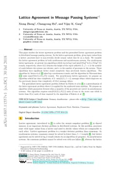 Lattice Agreement in Message Passing Systems