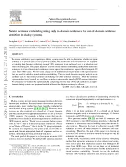 Neural Sentence Embedding using Only In-domain Sentences for
  Out-of-domain Sentence Detection in Dialog Systems