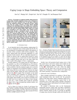 Caging Loops in Shape Embedding Space: Theory and Computation