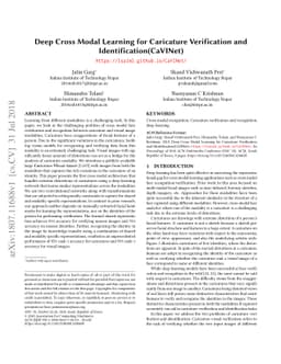 Deep Cross Modal Learning for Caricature Verification and
  Identification(CaVINet)