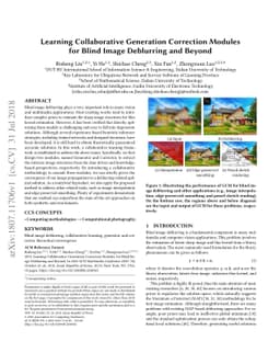Learning Collaborative Generation Correction Modules for Blind Image
  Deblurring and Beyond