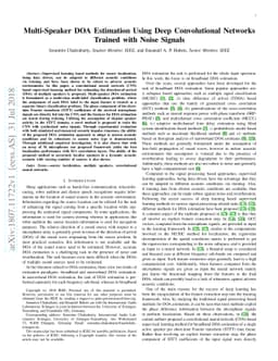 Multi-Speaker DOA Estimation Using Deep Convolutional Networks Trained
  with Noise Signals