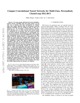 Compact Convolutional Neural Networks for Multi-Class, Personalised,
  Closed-Loop EEG-BCI