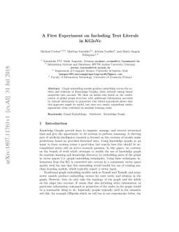 A First Experiment on Including Text Literals in KGloVe