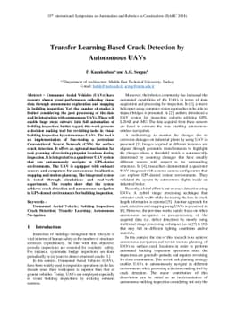 Transfer Learning-Based Crack Detection by Autonomous UAVs
