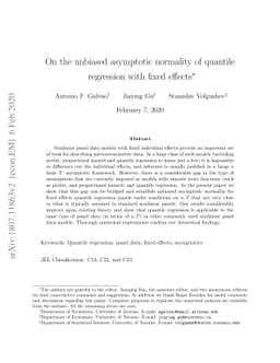 On the Unbiased Asymptotic Normality of Quantile Regression with Fixed
  Effects